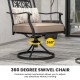 360-degree swivel chair with blossom pattern backrest and thick cushion, designed for outdoor comfort and durability.