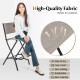Outdoor folding bar height stool with metal frame, high-quality fabric, and footrest, perfect for outdoor use.