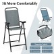 Blue patio folding bar stool with metal frame, spacious seat, and cozy backrest for comfortable outdoor seating.