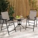 Patio folding bar stool set of 2 with metal frame, cozy backrest, and footrest, ideal for outdoor relaxation.