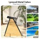 Patio folding bar stool set of 2 with sprayed metal tubes, ergonomic armrests, ideal for balcony or garden use.