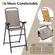 Folding bar stool with spacious seat and cozy backrest, made of tear-proof fabric, ideal for outdoor use.