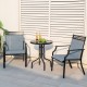 Patio chairs set of 2 with breathable blue fabric, perfect for poolside or patio relaxation.