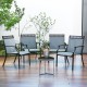 Set of 2 patio chairs with breathable blue fabric, designed for outdoor use, featuring durable construction and.
