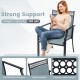 Patio chair with breathable blue fabric, strong support up to 330 lbs, featuring comfortable armrests and wide backrest.