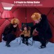 Portable 2-person ice fishing shelter in red with cotton padded walls, ideal for warm, enjoyable fishing trips.