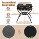 3-in-1 camping grill with stainless steel and zinc alloy, featuring collapsible design and aluminum legs for easy.