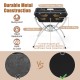 3-in-1 camping grill with stainless steel construction and aluminum legs, perfect for BBQ and campfire cooking.
