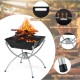 3-in-1 camping campfire grill with stainless steel construction, featuring cut-out handles and anti-slip foot pads for.