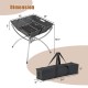 3-in-1 camping grill with stainless steel grills, collapsible design, and carrying bag for easy transport and storage.