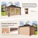 Double-roof patio gazebo with galvanized steel roof, mesh netting, and privacy curtains for outdoor comfort and.