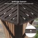 Detail of the 10x13ft double-roof patio gazebo showing the drainage system and overhang eave design for effective water.