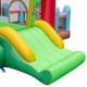 Bright green slide of the 4-in-1 inflatable bounce house, featuring a safe landing pad for kids' outdoor fun.