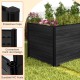 Black outdoor privacy fence screen with HDPE panels, featuring protective caps and card-slot design for easy setup.