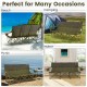 3-person folding camping chair in green with cotton padding, 2 cup holders, ideal for beach, picnic, and indoor use.