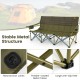 Three-person folding camping chair in green with cotton padding, stable metal structure, and two cup holders for.