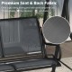Close-up of the breathable fabric on the 3-seat outdoor porch swing, showcasing its durability and comfort for backyard.