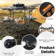 Folding portable outdoor cook station with heat-resistant aluminum tabletop, featuring side tables and anti-slip feet.