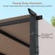 Close-up of the 3" powder-coated metal frame of the 10 x 10 ft pergola, showcasing its sturdy and stable design.
