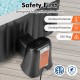 Electric heater pump with touch panel and LED display, featuring overheat protection and GFCI plug for outdoor use.