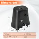 Dimensions of the 1350W Electric Heater Pump with touch panel, measuring 17" x 10.5" x 16", designed for outdoor use.