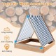 Kids wooden sandbox with cover, 49" x 48", fir wood construction, 2 benches, ideal for outdoor play and sun protection.