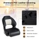 Captain bucket seat in black with waterproof PVC leather, designed for boats, featuring ergonomic support and flip-up.