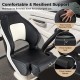 Captain bucket seat in black with waterproof PVC leather, featuring thick padding and ergonomic design for boat use.