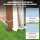 Anchored plates with covers and pre-drilled holes for stability on the 12x10 feet outdoor patio gazebo installation.