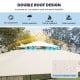 Double roof design of a 12x10 feet beige outdoor patio gazebo, enhancing airflow and stability with mesh netting.