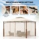 Outdoor patio gazebo featuring breathable mesh netting, double-sided zippers, and a beige 2-tier canopy for airflow.