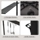 Storage shelves and hooks of the 11 x 5 FT grill gazebo, featuring a top lantern hook and bottle opener for convenience.