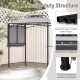 Heavy-duty 11 x 5 FT grill gazebo with side awning, double-tiered top, and metal stakes for outdoor grilling stability.