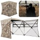 360° one-way see-through hunting blind with camouflage pattern, featuring large windows and portable carrying bag for.