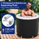 Outdoor ice plunge tub with lid, 66-gallon capacity, featuring 6 thickened supporting rods for enhanced stability.