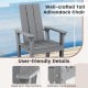 Tall gray Adirondack chair with ergonomic backrest, stainless steel screws, ideal for outdoor bar settings.