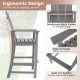 Tall gray Adirondack chair with ergonomic backrest, wide armrests, and built-in footrest for outdoor bar use.
