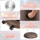 Brown propane patio heater with aluminum reflective cover, built-in wheels, and convenient access hole for easy use.