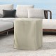 Propane tank cover table in beige, designed for outdoor gas tank storage, doubles as a side table for convenience.