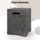 Propane tank cover table with dimensions 16" x 16" x 20.5", made of magnesium oxide for outdoor gas tank storage.