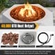 Hexagon terrazzo propane fire pit table with 40,000 BTU output, stainless steel burner, and lava rocks for outdoor.