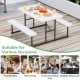 Rectangular picnic table bench set in white, crafted from HDPE, suitable for outdoor dining for 2-4 people.