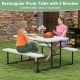 Picnic Table Bench Set for 2-4 People Outdoor Rectangular Camping Dining Table - Gallery View 5 of 10