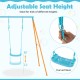 Toddler swing set with adjustable seat height, heavy-duty metal construction, and curved seat for added comfort.