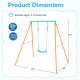 Outdoor heavy-duty metal toddler swing set dimensions, featuring adjustable seat height and sturdy A-frame design for.