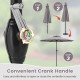Gray outdoor market umbrella with crank handle, featuring a sturdy metal frame and 8 ribs for stability and easy.