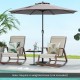Gray outdoor market umbrella with crank handle and sturdy ribs, ideal for backyard relaxation (base not included).