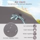Gray outdoor market umbrella showcasing air vent for optimal airflow, made with premium polyester fabric for durability.