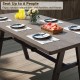 Outdoor picnic table set for 6 people with a wood-like surface, ideal for patio gatherings and leisure time.