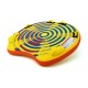 Inflatable towable tube for 1 or 2 persons, featuring durable PVC, padded handles, and vibrant spiral design for water.